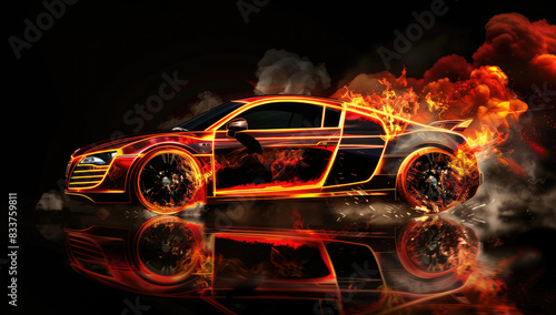 Superspeed fast car. Created with Ai