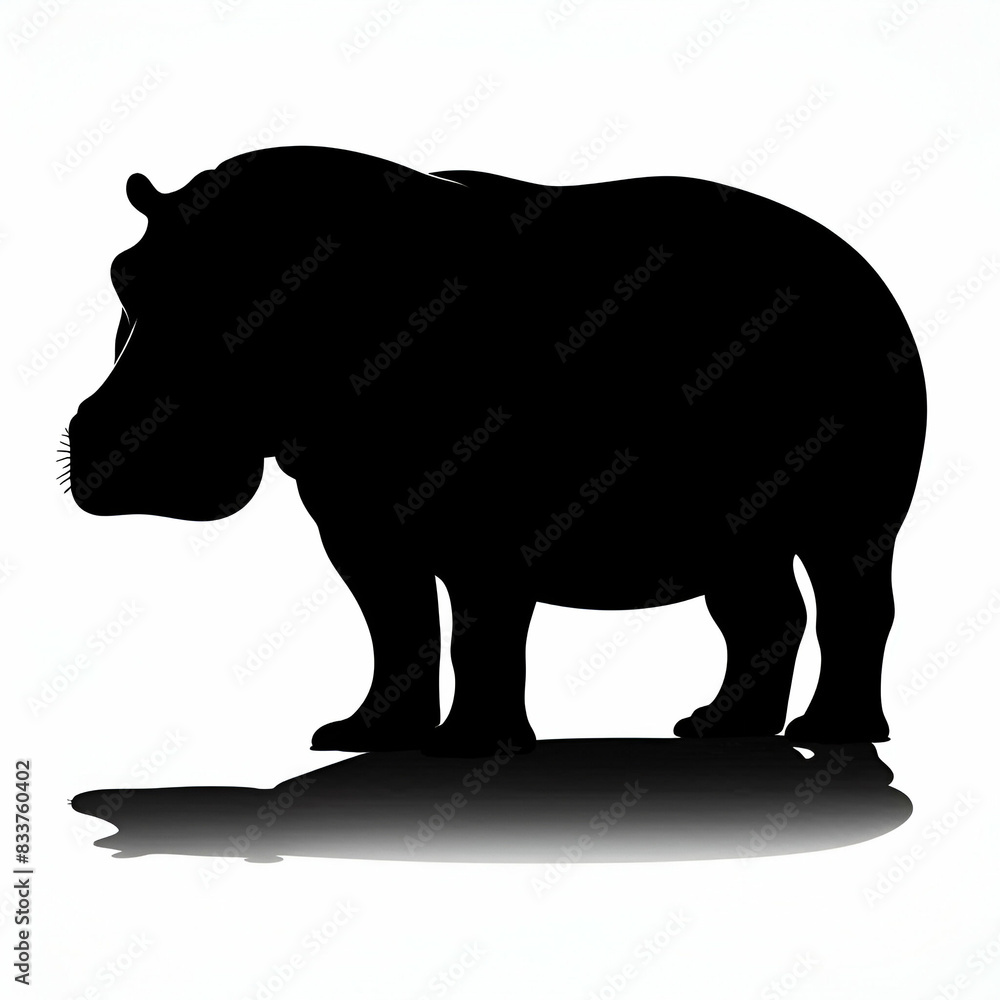 a simple black silhouette of a hippo on a white background a simple black silhouette of a hippo on a white background