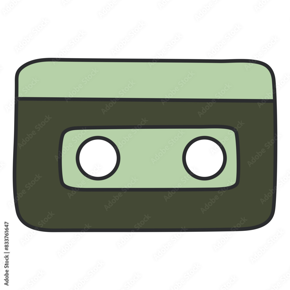 Obraz premium A flat design icon of audio cassette