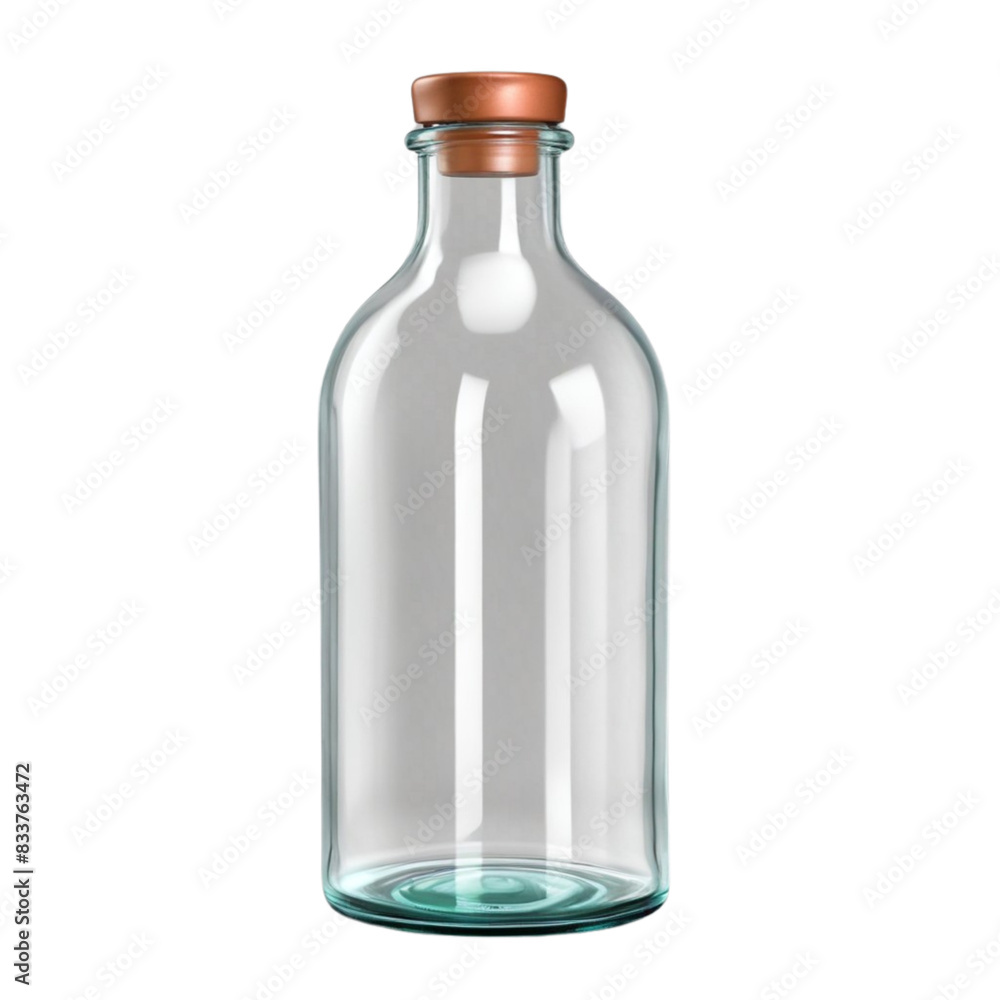 Empty Glass Bottle on Isolated transparent background png. generated with AI Empty Glass Bottle on Isolated transparent background png. generated with AI