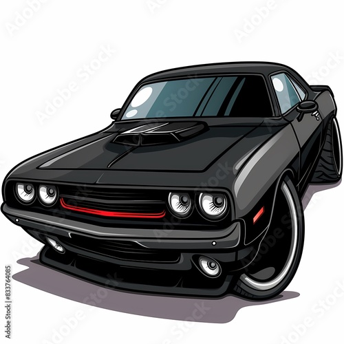 black muscle car mascot