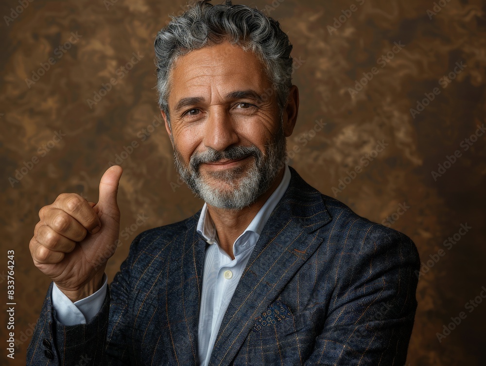 Fototapeta premium Businessman in Suit Giving Thumbs Up