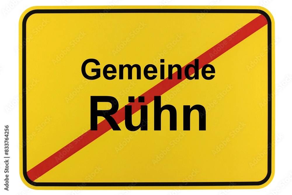 Illustration eines Ortsschildes der Gemeinde Rühn in Mecklenburg-Vorpommern Illustration eines Ortsschildes der Gemeinde Rühn in Mecklenburg-Vorpommern