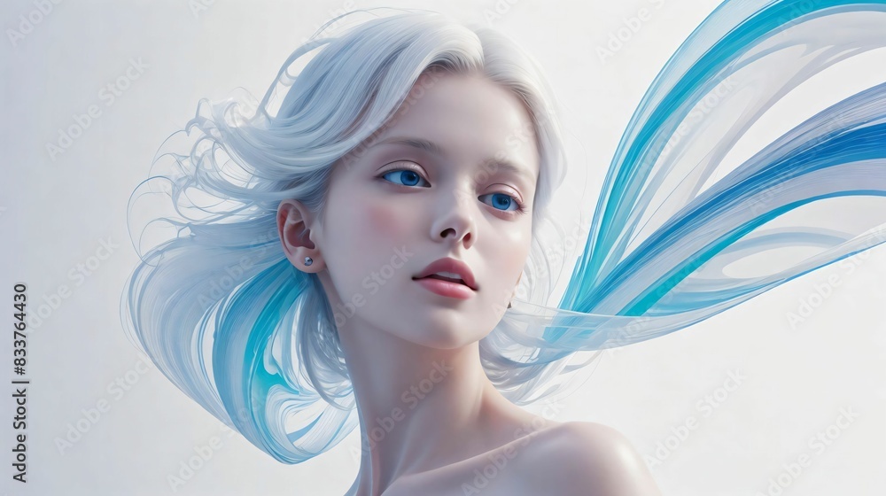 白をテーマにした若い女性/Young woman with white theme 白をテーマにした若い女性/Young woman with white theme