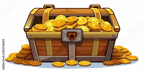 Treasure Chest Full of Gold Coins 