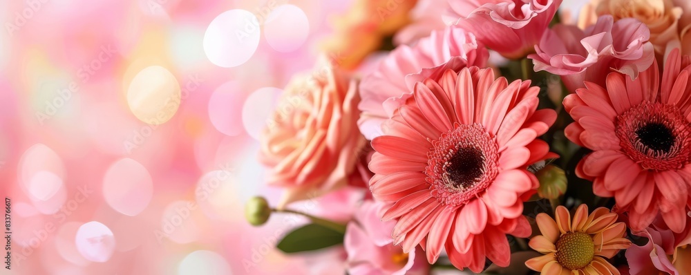 Customer Appreciation Focus on a thank you card with flowers with a bright background, empty space left for text Customer Appreciation Focus on a thank you card with flowers with a bright background, empty space left for text