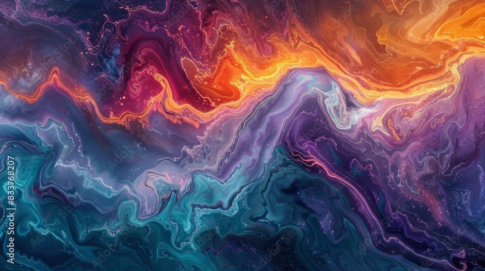 Abstract Tidal Waves, Dynamic representations of tidal waves with exaggerated colors and shapes