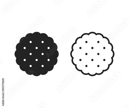 Biscuit vector icon set. Cookie icon. Cookies vector