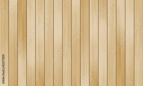 Vector wooden panel background. Horizontal realistic brown wood grain texture, natural textured wall, top view of empty wooden floor. Light parquet, textured surface with wood planks.
