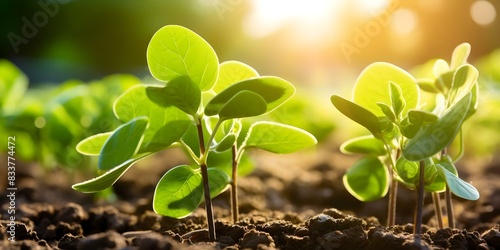 The Importance of Growing Green Soybeans for Sustainable Agriculture and Nutritious Food Production. Concept Agricultural Sustainability, Green Soybeans, Nutritious Food, Sustainable Farming photo