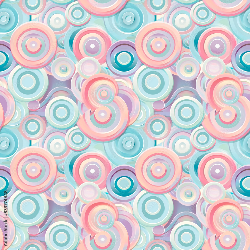 Circle patterns in soft pastel colors. Seamless background Circle patterns in soft pastel colors. Seamless background