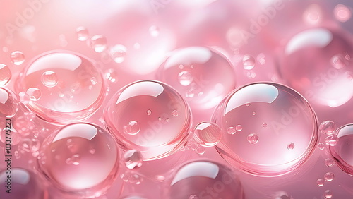 Radiant pink bubbles creating a soft and whimsical visual effect