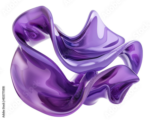 Gradient purple abstract liquid on transparent background