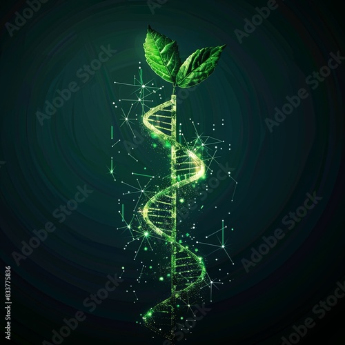 Plant DNA Double Helix Concept.