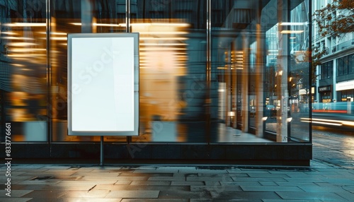 Blank Digital Billboard on City Street..