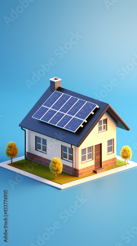 Wallpaper Mural Model house with solar panels Torontodigital.ca