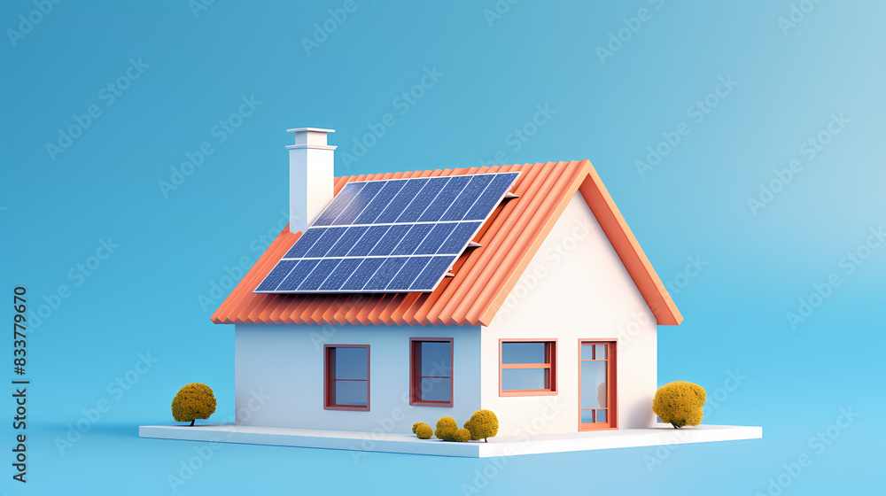 Model house with solar panels Model house with solar panels