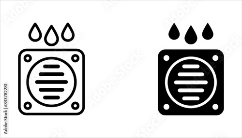 Drain icon set. sewer rain water drainage vector symbol on white background