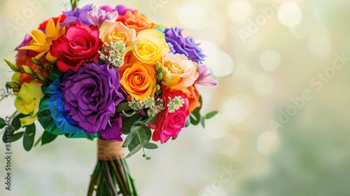 "Vibrant Rainbow Bouquet of Flowers for Pride Day Celebration"