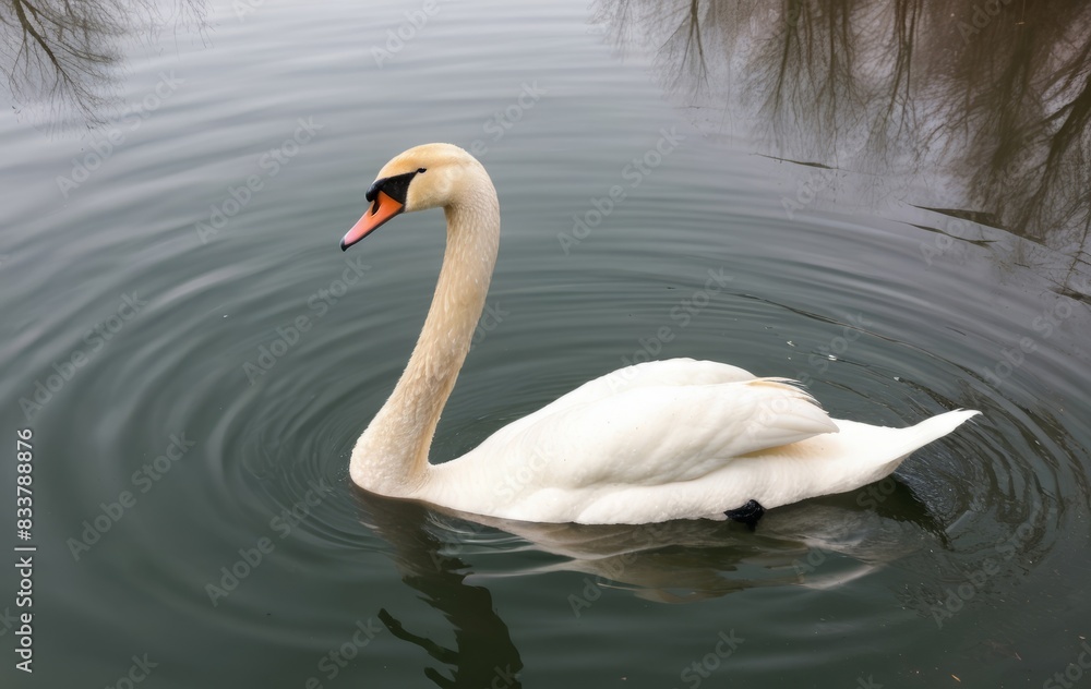 white swan bird swims on the lake white swan bird swims on the lake