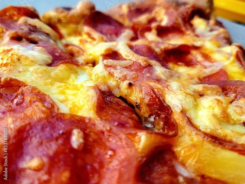 close up of pizza