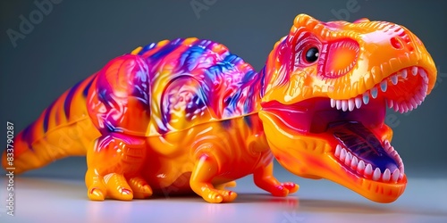 Unique and Friendly Orange T-Rex Toy Monster. Concept Orange T-Rex Toy  Unique Monster  Friendly Dinosaur  Playful Creature  Colorful Wildlife