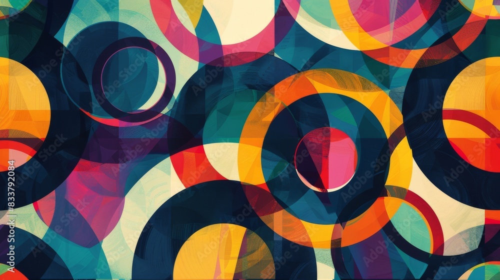 Obraz premium Abstract Geometric Pattern with Overlapping Circles