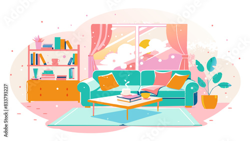 Cozy Living Room Interior with Stylish Decor and Comfortable Furniture