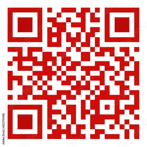 Red and White QR Code. Generative AI photo