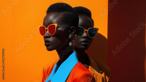 Fashion Portraits, High-contrast models with bold colors, Trendy and Stylish, Modern Fashion