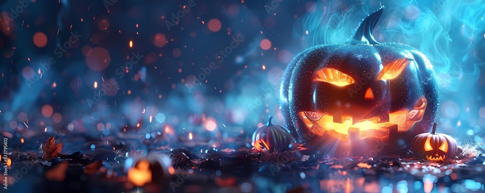 Create a background with a Halloween carnival scene and space for text Create a background with a Halloween carnival scene and space for text