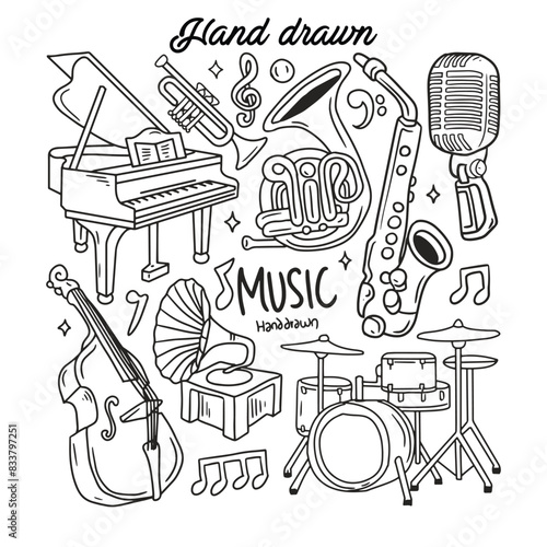 music instrument element icon set