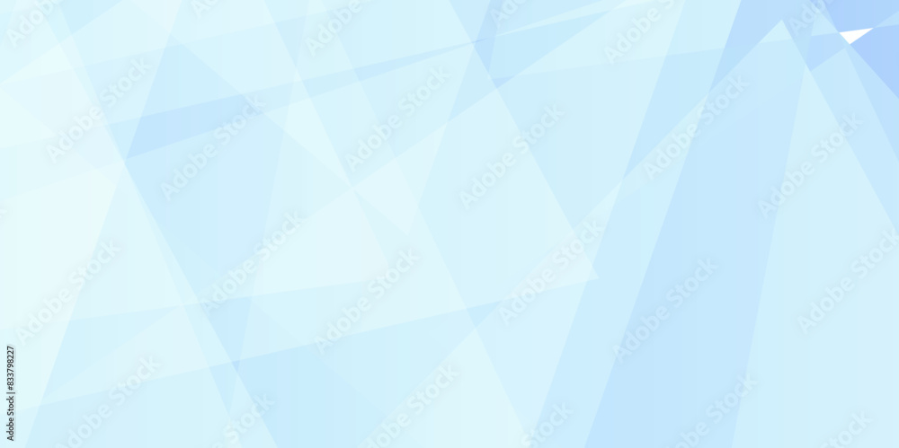 Fototapeta premium Abstract geometric smooth triangle shape with soft blue background, template and banner design. Vector illustration.