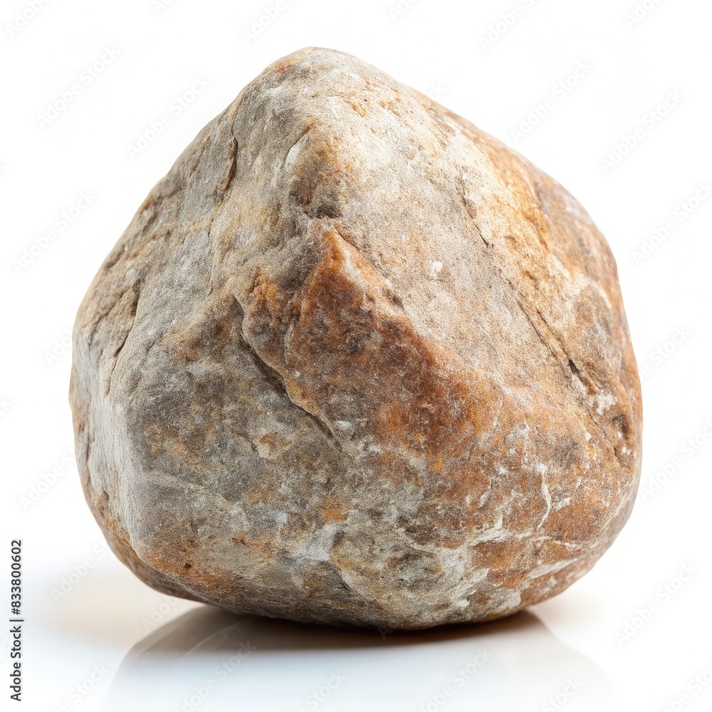 Large Rock on White Surface. Generative AI Large Rock on White Surface. Generative AI