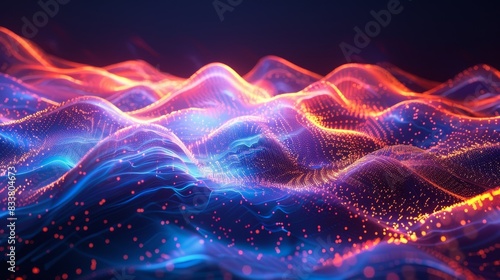 Geometric Wind Currents, Wind currents with geometric patterns and glowing edges photo