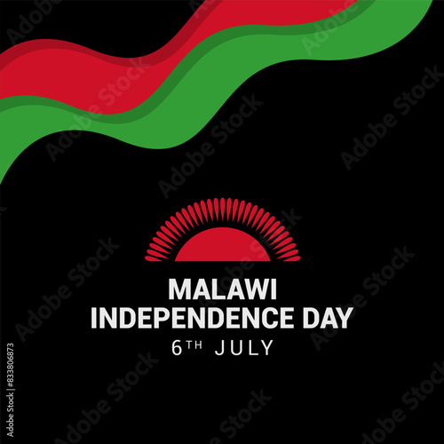Vector illustration of malawi independence day Celebrated every year on July 6. malawi national day banner poster