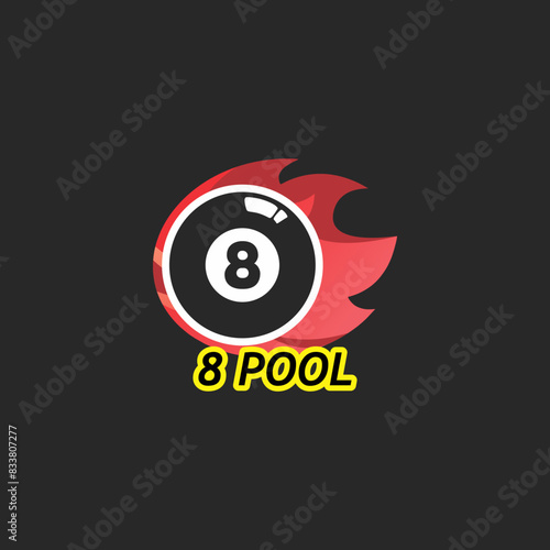 billiard or eight 8 pool vector logo design, can be use for symbol or element design