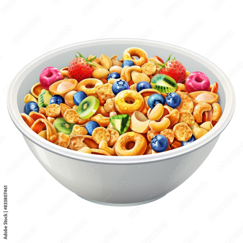 Bowl of cereal ,isolated on white background or transparent backgorund, png, die-cut Bowl of cereal ,isolated on white background or transparent backgorund, png, die-cut