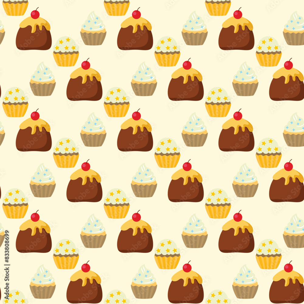 I Love Cupcakes Seamless Vector Pattern Design I Love Cupcakes Seamless Vector Pattern Design
