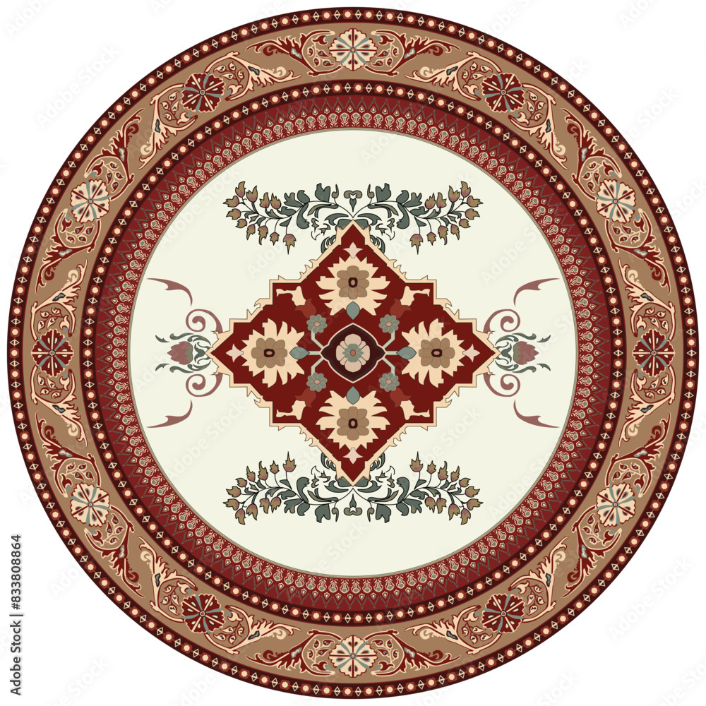 Abstract floral pattern floor rug, scrap side, Persian carpet for home decoration. Abstract floral pattern floor rug, scrap side, Persian carpet for home decoration.