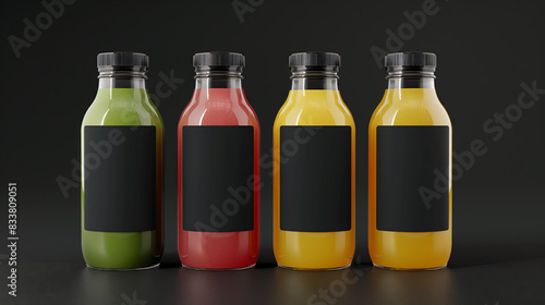 Wallpaper Mural Colorful Juice Bottles with Blank Labels Torontodigital.ca