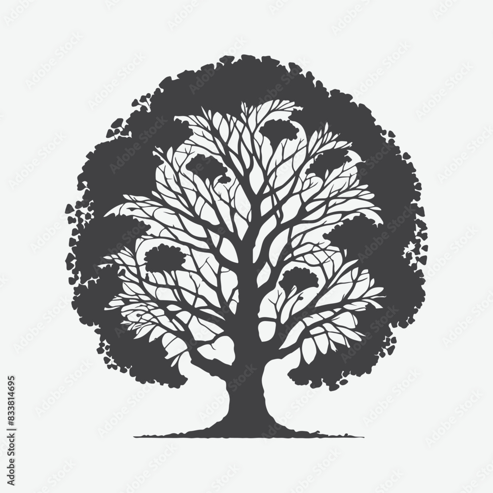 Obraz premium Print Majestic Ginkgo Tree Silhouette, Nature's Timeless Elegance