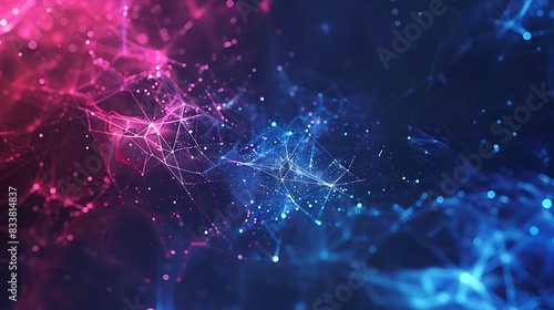 Futuristic Sci-Fi Design with Dynamic Plexus Effect and Copy Space for Text