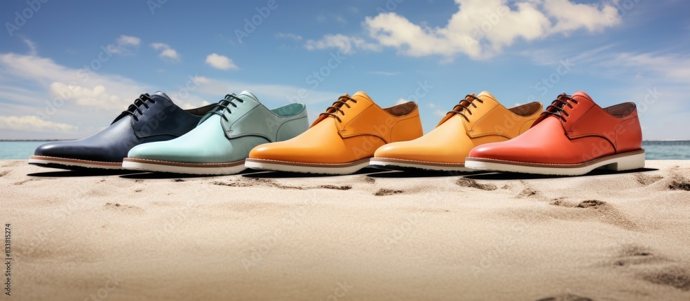 Warm weather footwear ideal for the summer season, often seen in vibrant colors and trendy designs, perfect for casual or formal occasions, with an option for extra comfort, keeping feet cool Warm weather footwear ideal for the summer season, often seen in vibrant colors and trendy designs, perfect for casual or formal occasions, with an option for extra comfort, keeping feet cool