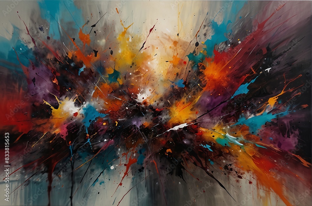 Fototapeta premium Abstract multi colored background, explosion of color.