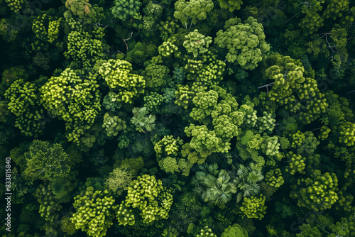 In this close-up of broccoli, verdant florets form a lush landscape of vibrant green. Each tiny bud, intricately textured and tightly clustered, captures the essence of nature's perfect geometry.