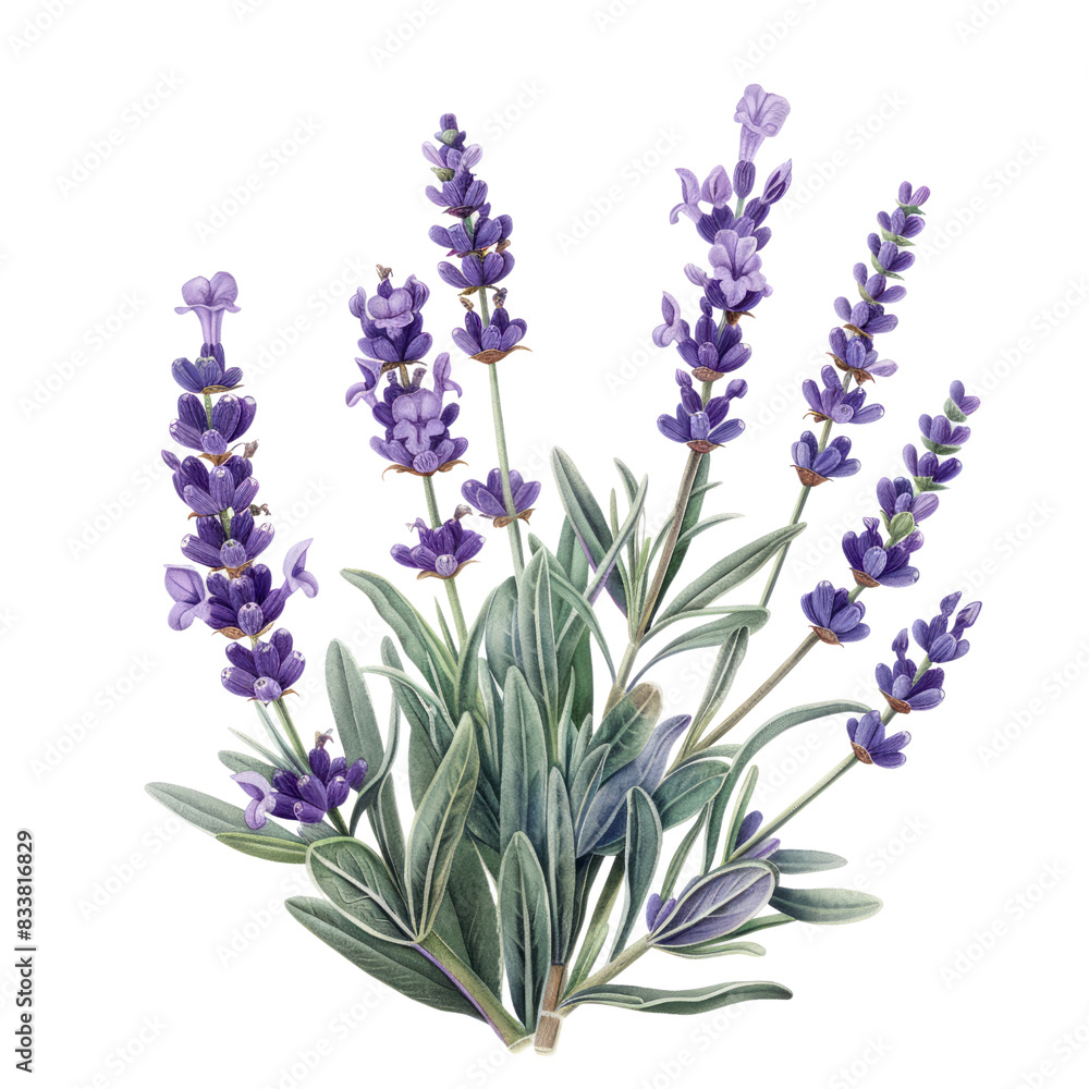 Fototapeta premium Lavender bouquet in a garden of purple flowers