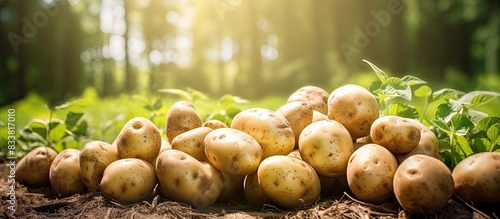 Freshly harvested potatoes ...