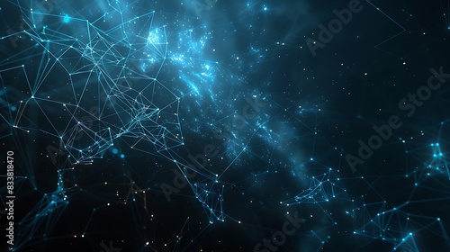 Futuristic Sci-Fi Template with Dynamic Plexus Effect and Copy Space for Text