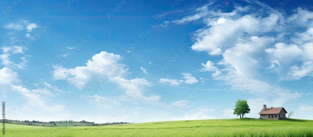 Farm landscape with a clear blue sky and copy space image. Farm landscape with a clear blue sky and copy space image.